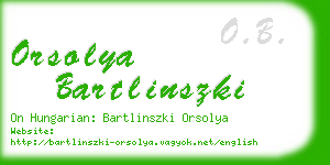 orsolya bartlinszki business card